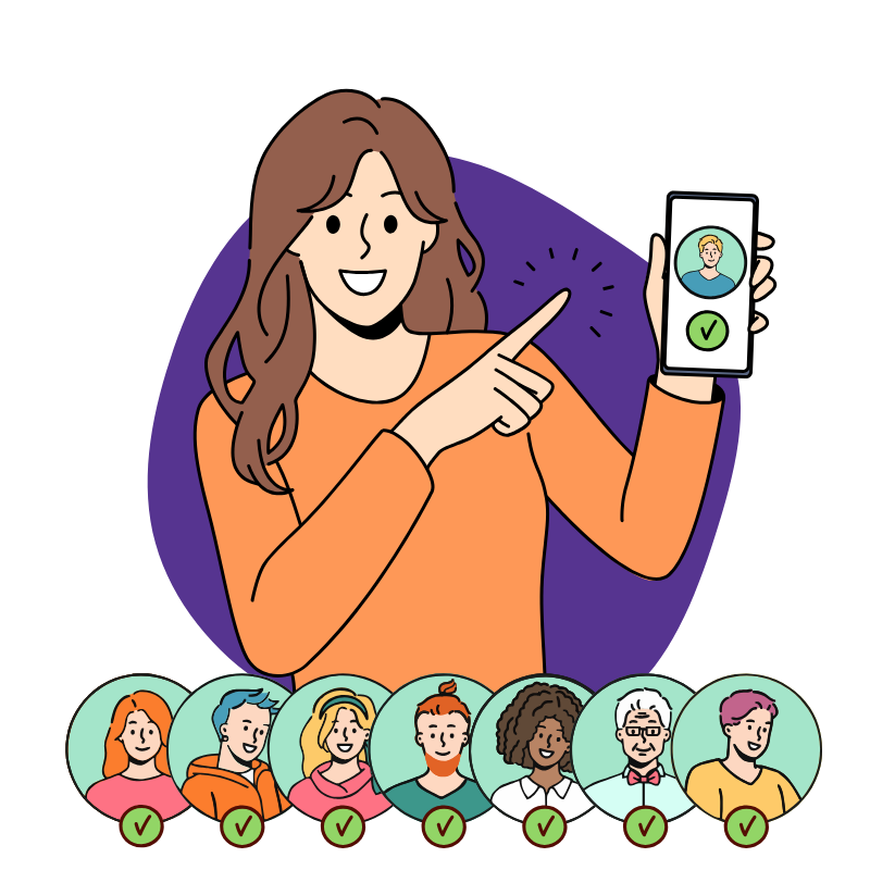 Paciente feliz e segura ao encontrar psicólogos verificados com CRP ativo para agendar sua terapia online.
